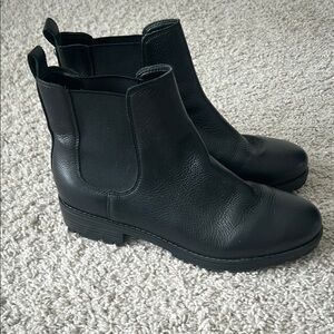 Nine West Black Leather Chelsea Boots